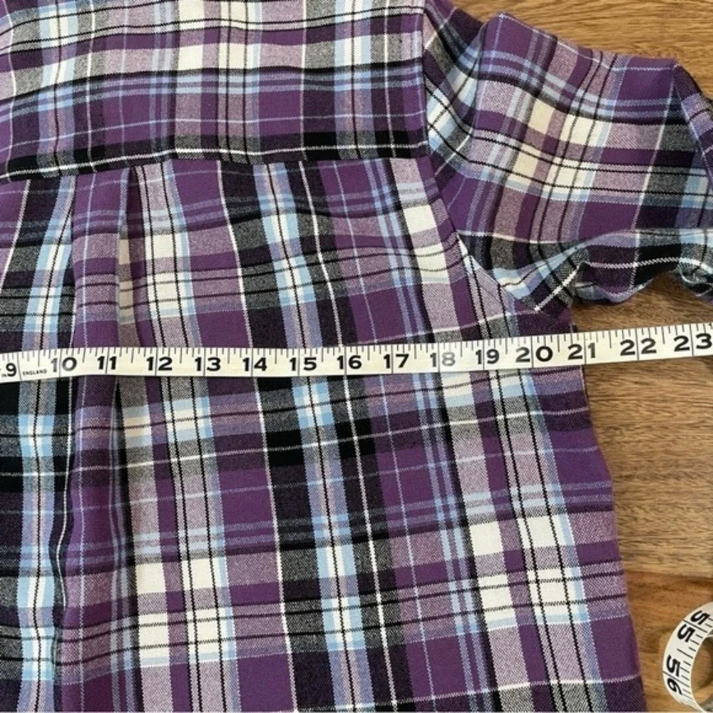 Scandia Woods Button Down Plaid Purple Lined Long‎ Sleeve Shirt sz M Cabincore